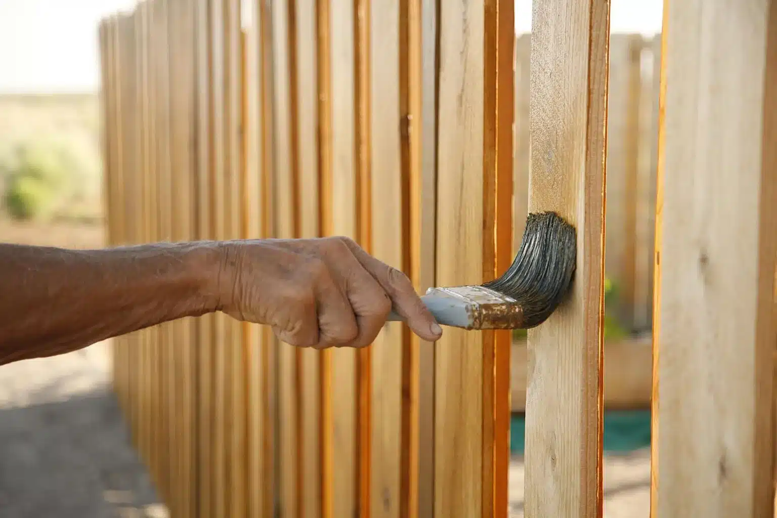 wood fence paint in your backyard